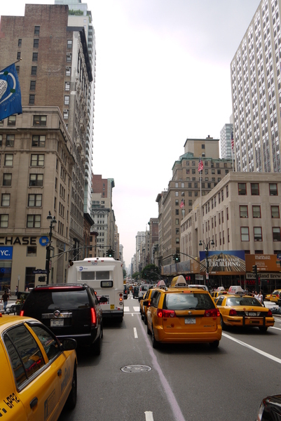 New York seen from the seat of a motorcycle