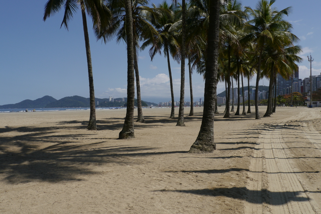 Het strand bij Santos, Brazilië