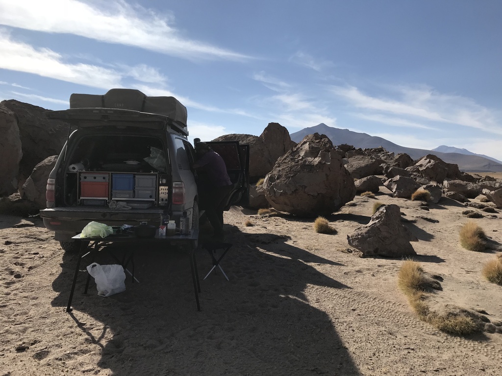 Our 'horror' place at 4200m high where our water froze