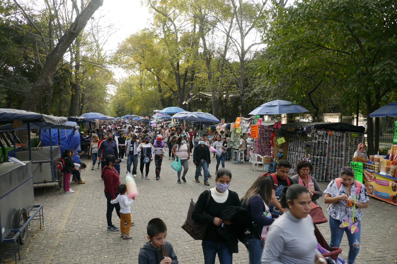 De kraampjes in Bosque de Chapultepec