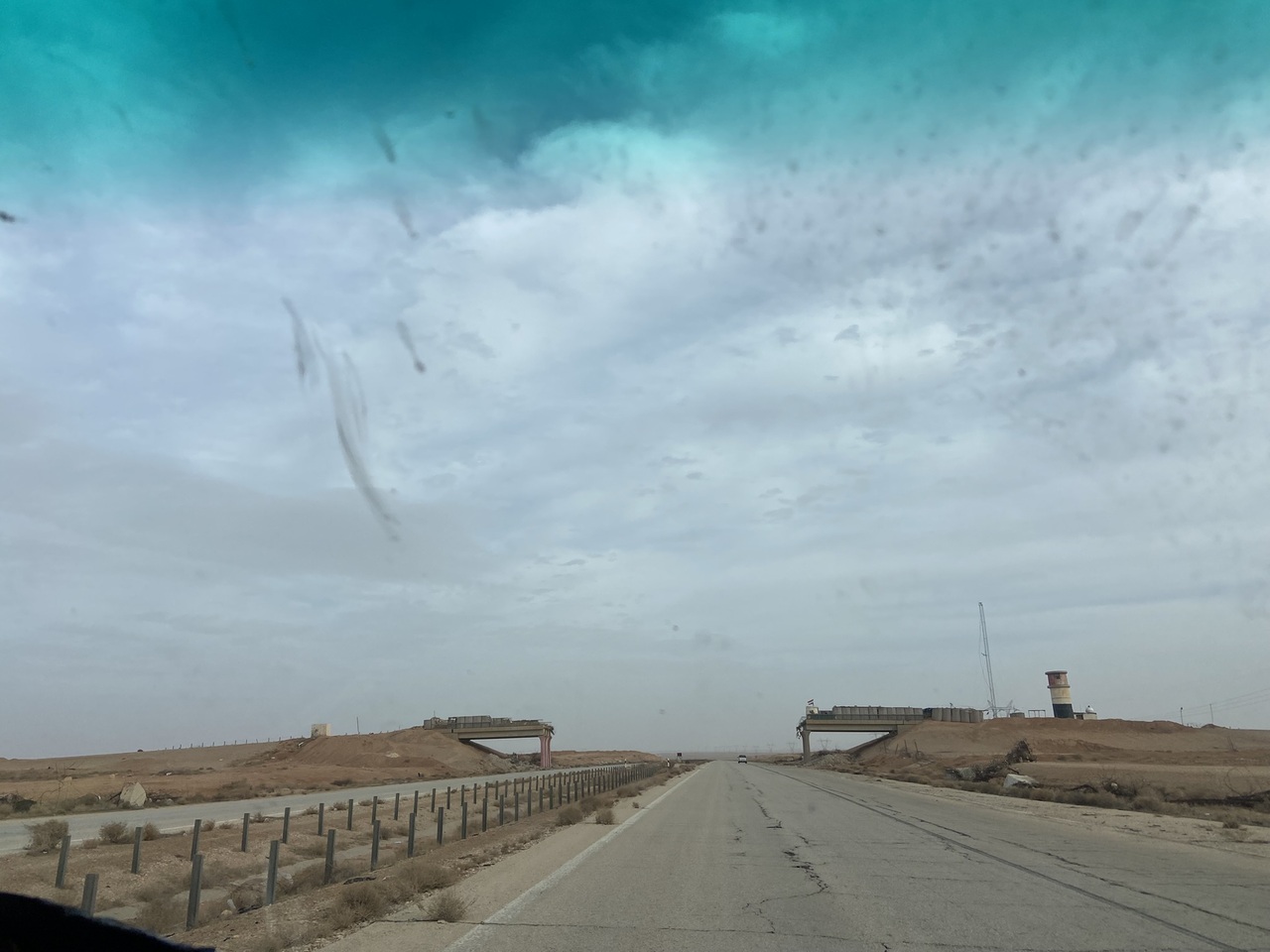 Broken highway bridge in Iraq