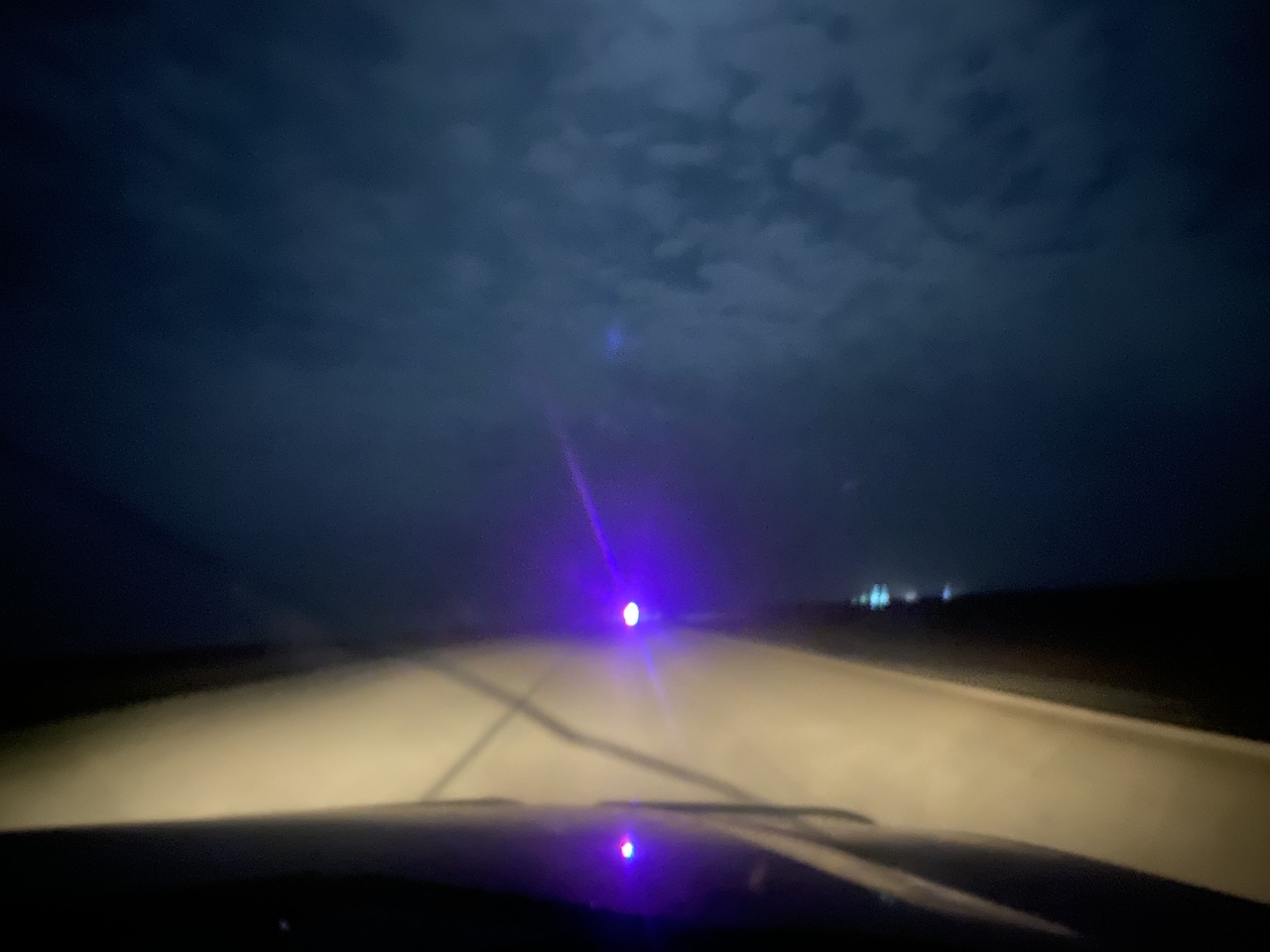 Police escort with flashing lights